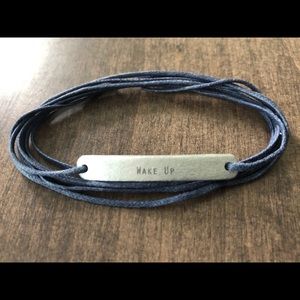 Article 22 Peacebomb “WAKE UP” blue wrap bracelet